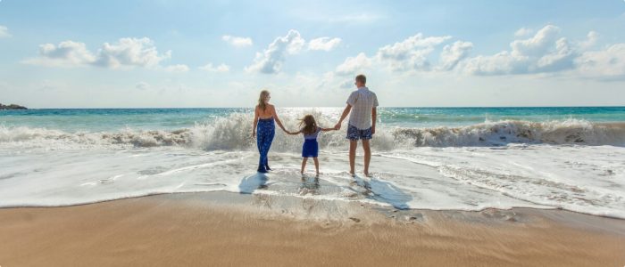 family on a beach